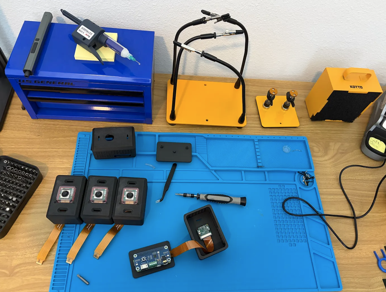 Josh Adler — Paradox Pi nodes on the workbench during assembly